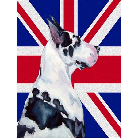 Carolines Treasures Great Dane With English Union Jack British Flag Flag Canvas House Size LH9478CHF
